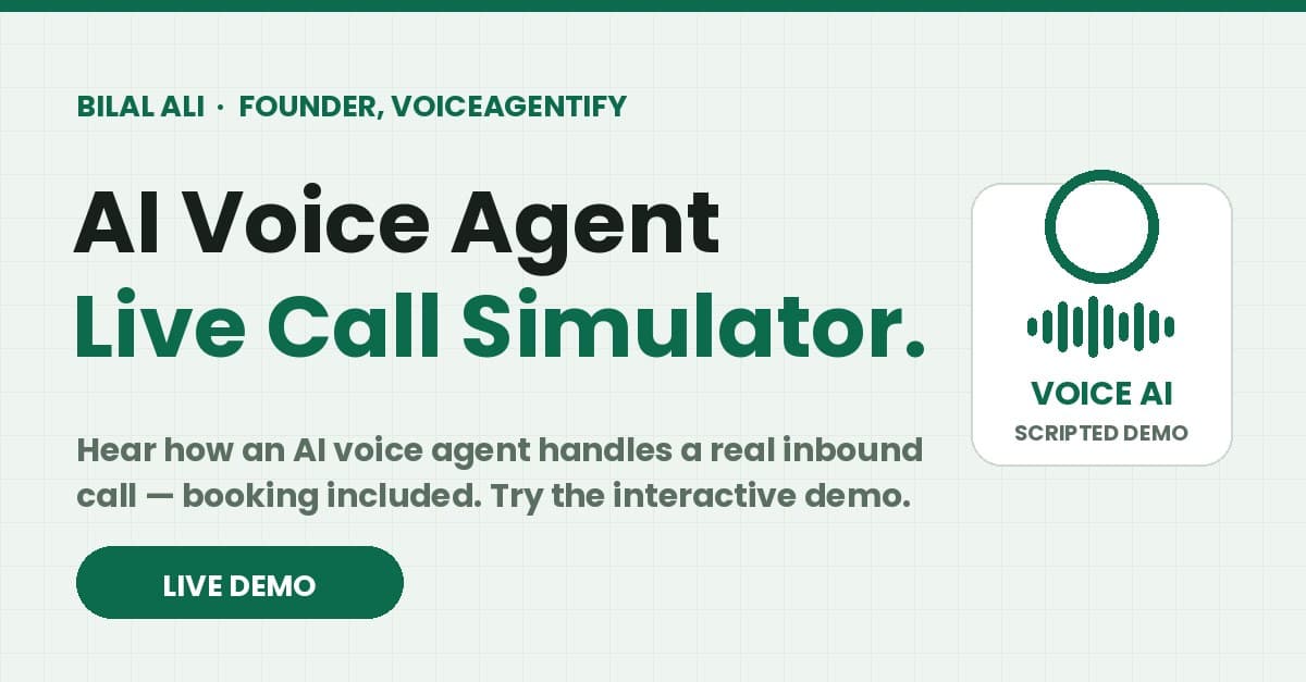 AI Voice Agent — Live Call Simulator — interactive demo by Mr. Bilal Ali
